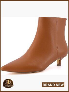 Pointed Toe Kitten Heel Bootie – Vegan Leather, Memory Foam, Wide Widths, Back